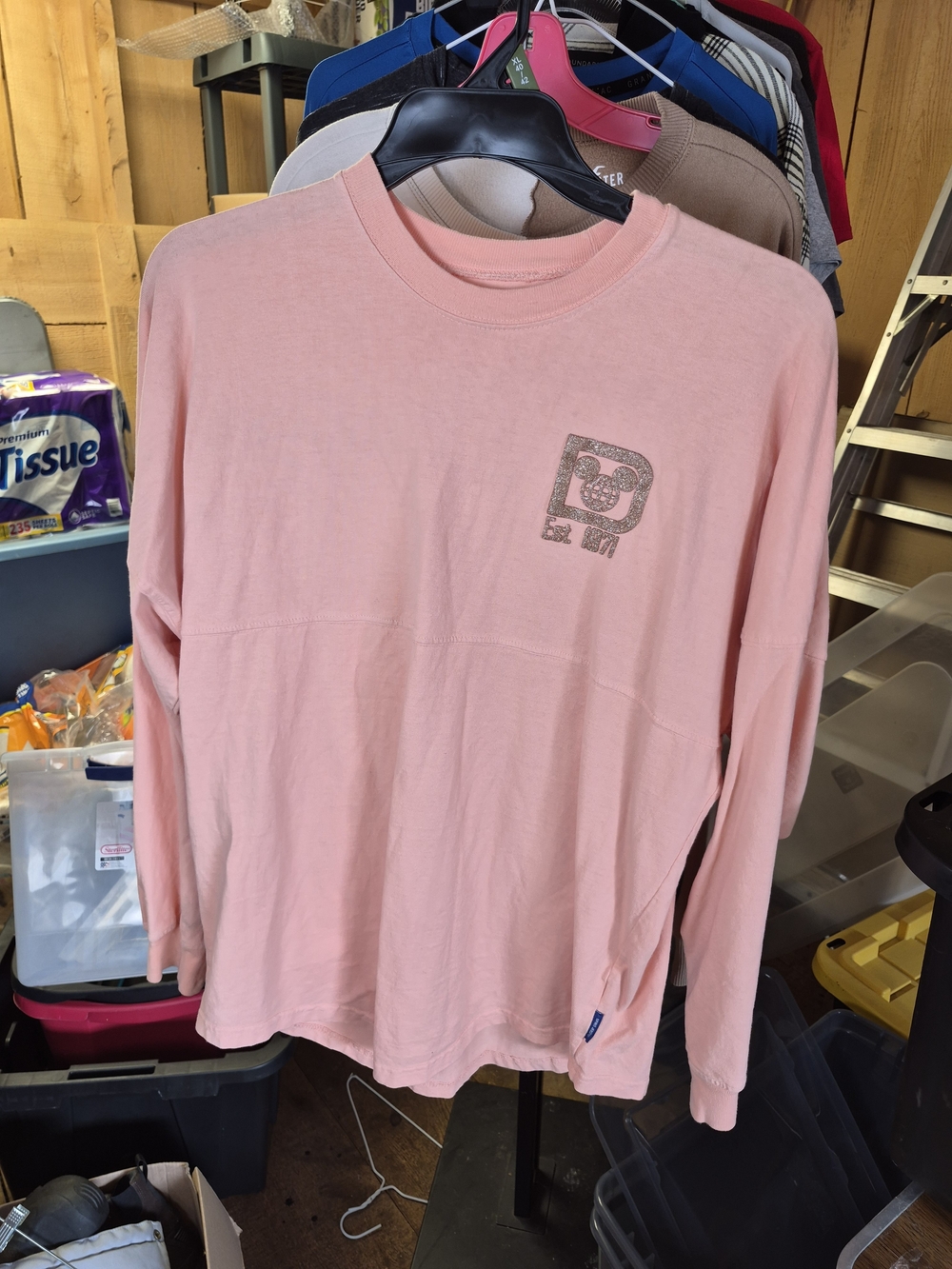Light Pink Logo Long-Sleeve Crewneck Sweatshirt Bin 52